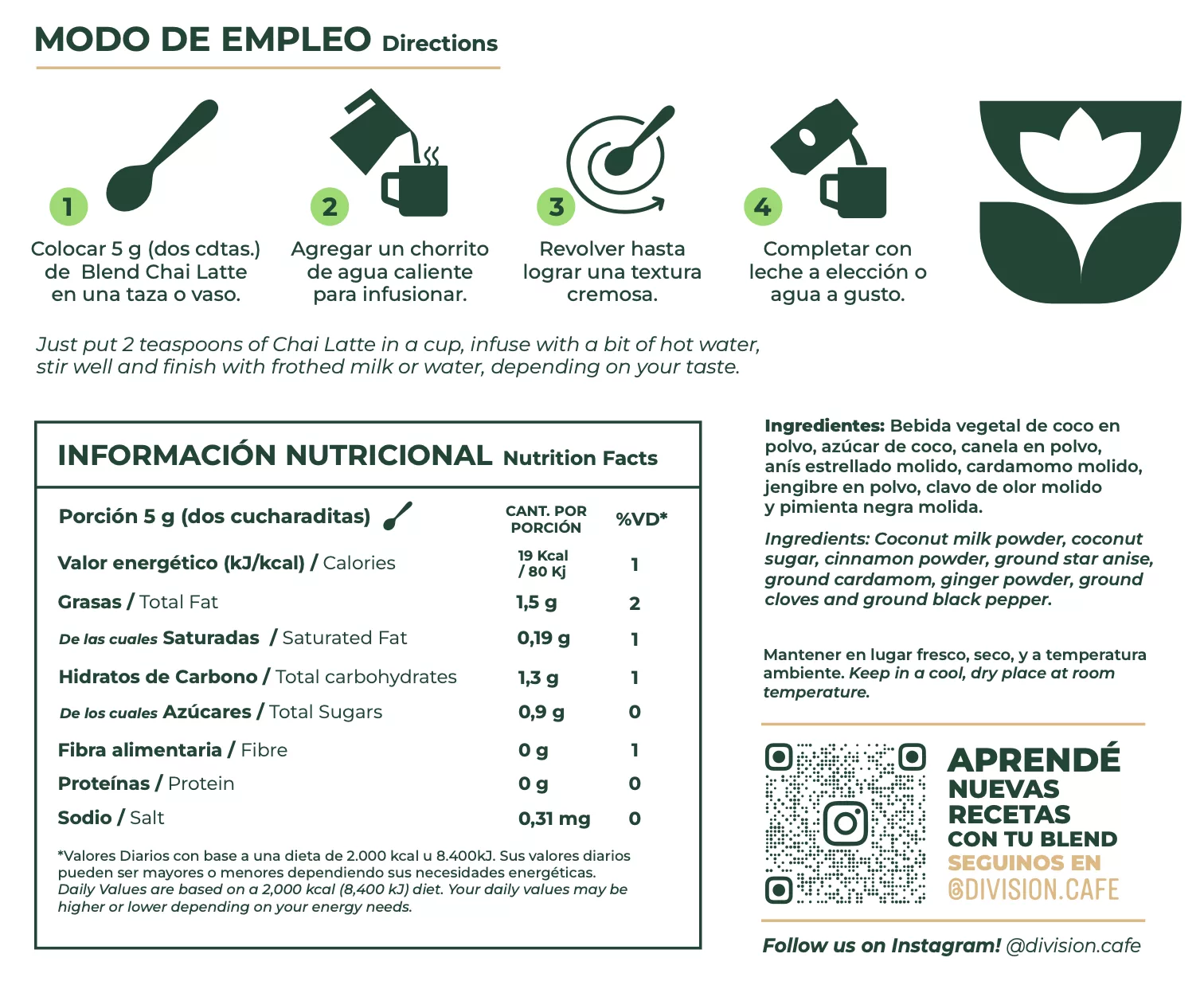 CHAI LATTE x 200 gr. - Imagen 4