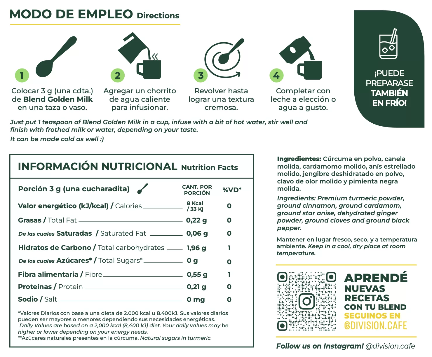 BLEND GOLDEN MILK x 200 g. - Imagen 4
