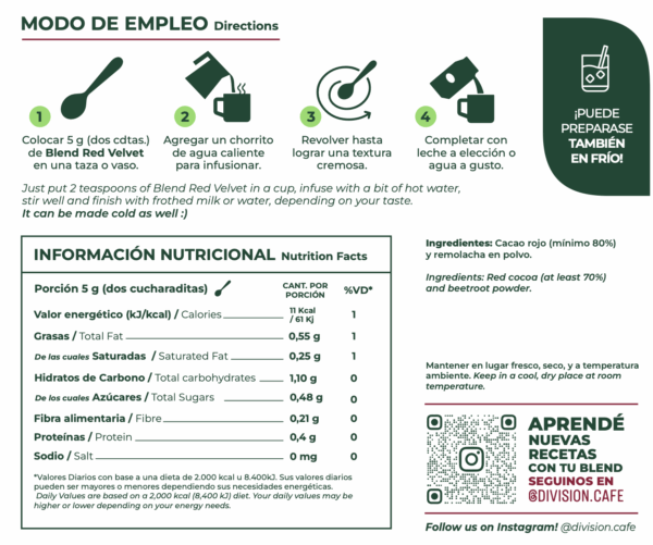 BLEND RED VELVET x 200 g. - Imagen 3