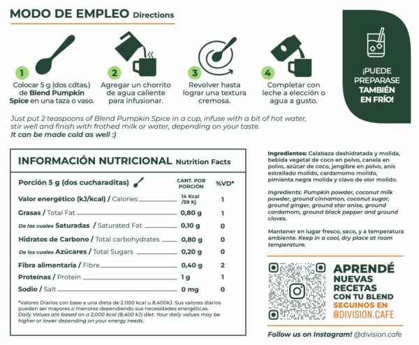 BLEND PUMPKIN SPICE x 200 g. - Imagen 4