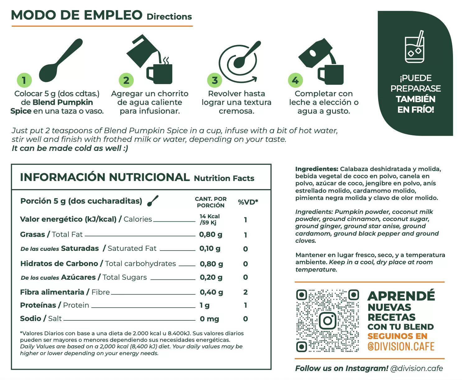 BLEND PUMPKIN SPICE x 200 g. - Imagen 4