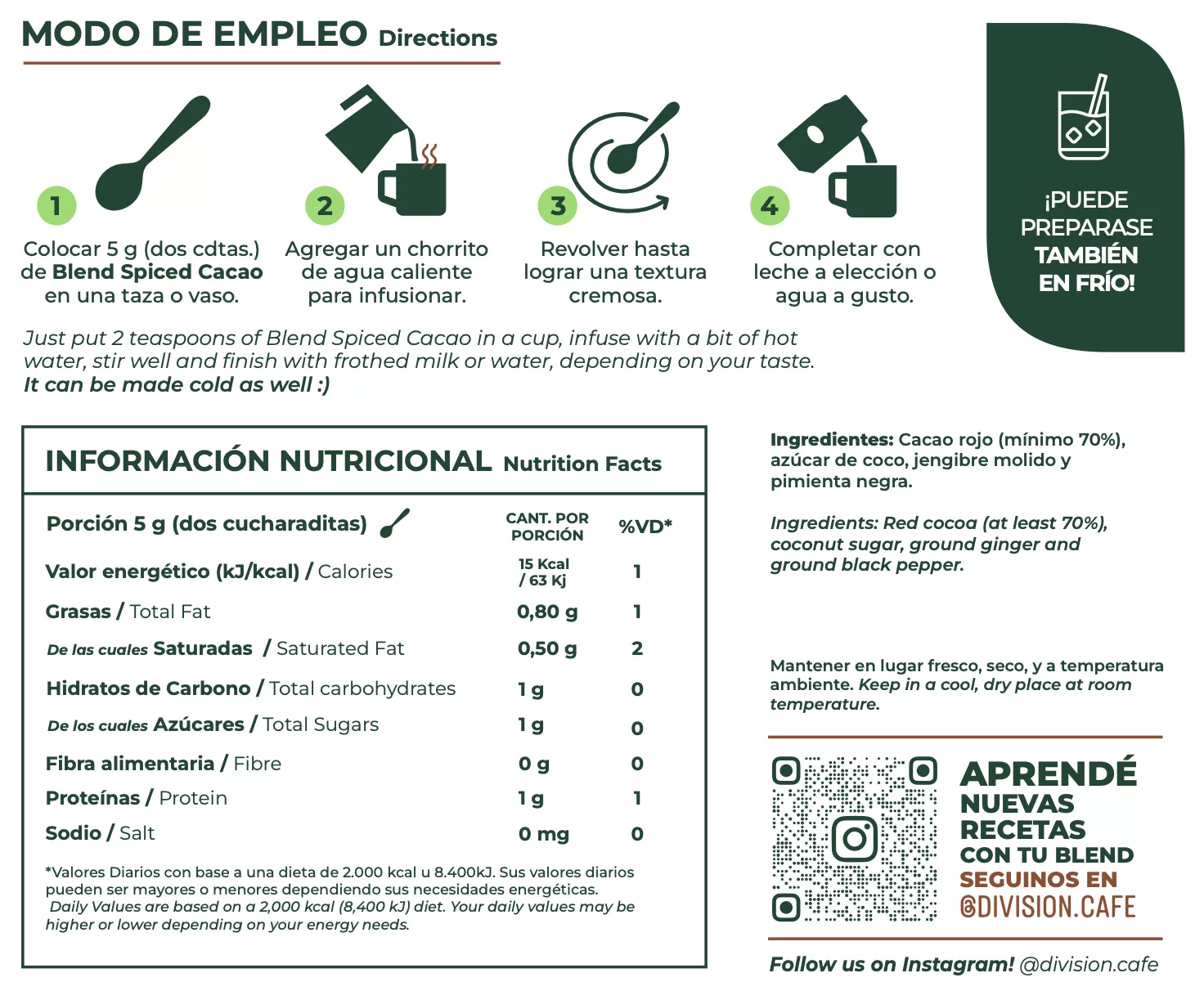 BLEND SPICED CACAO x 200 g. - Imagen 4
